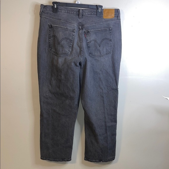 Levi's Ribcage Straight Ankle Jeans Charcoal Size 16W - Picture 12 of 16